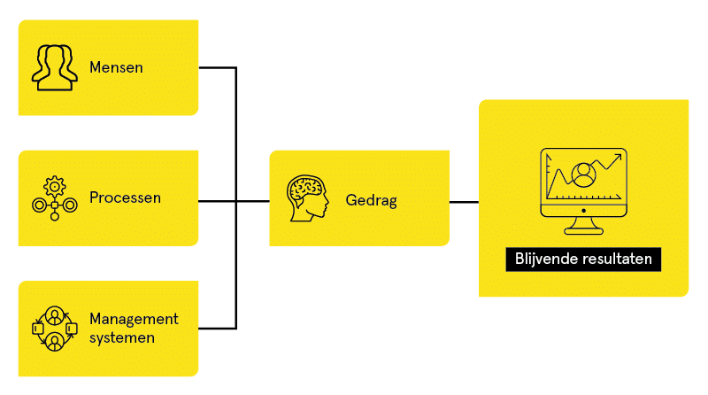 mensen, processen, management-systemen, gedrag, resultaatverbetering